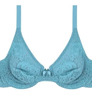 Wacoal Halo Lace Underwire Bra 32DD Adriatic Blue